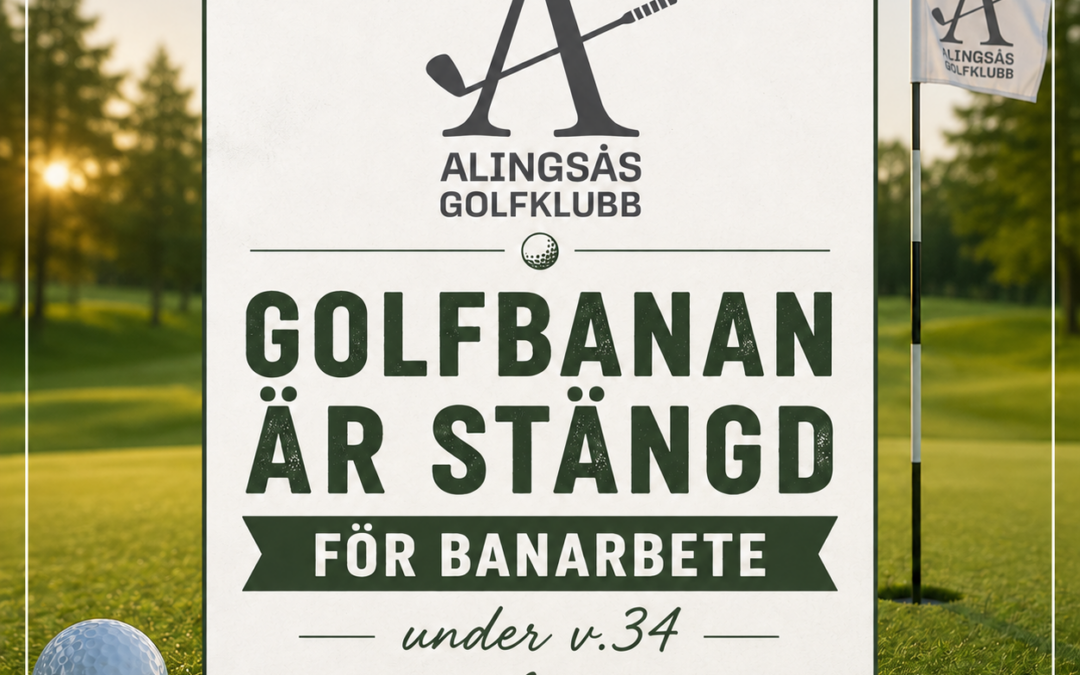 Banan är stängd för banarbete v.34